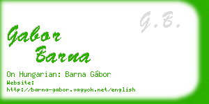 gabor barna business card