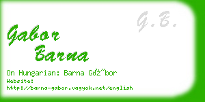 gabor barna business card